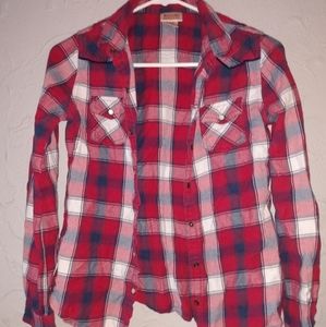 Red and white Mossimo flannel size small